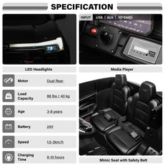 Chevrolet Blazer SS 24V 2 Seater Ride on Car for Kids with Parental Remote Control, Lights and Music