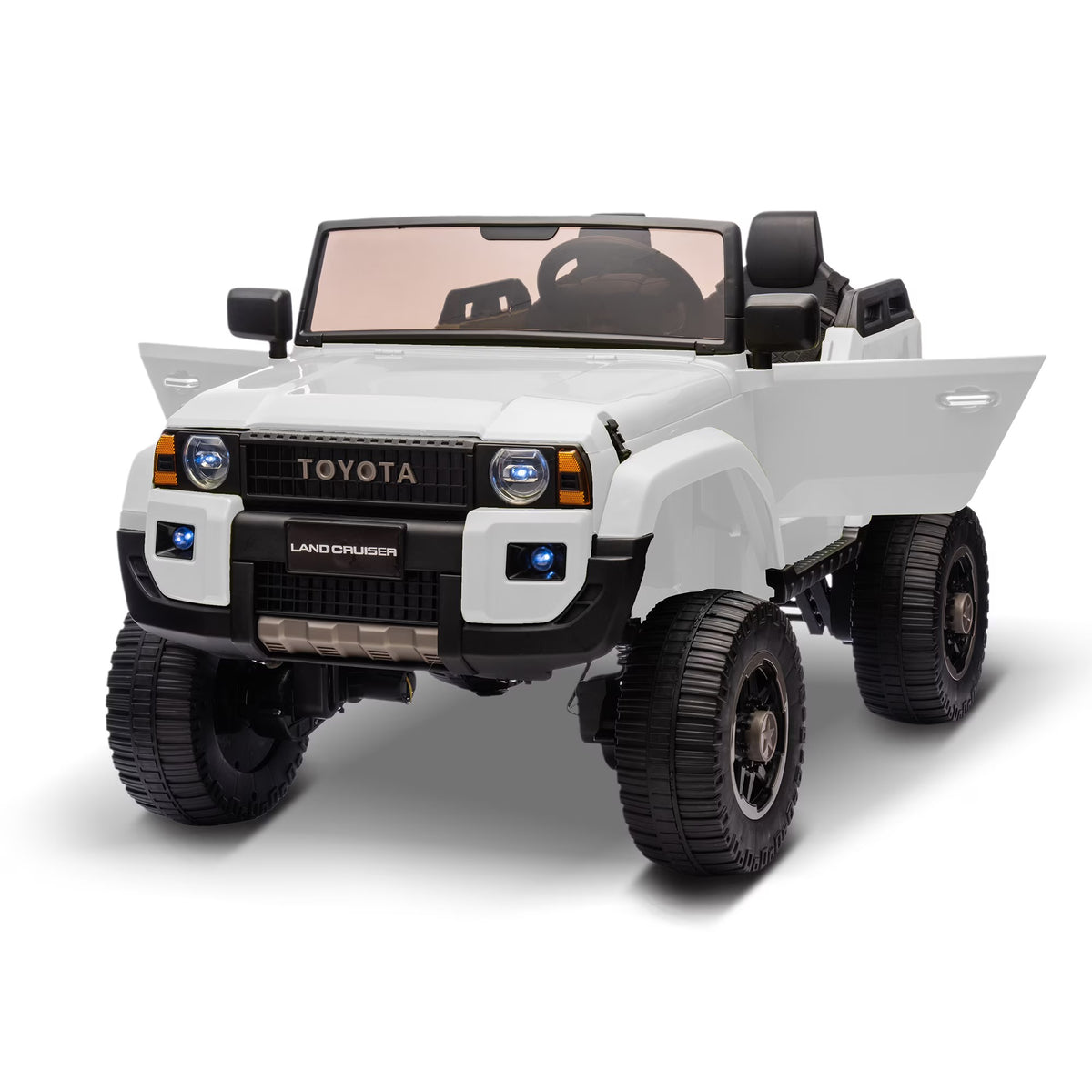 24V Electric Toyota Upgraded Model Ride-On Car for Kids Licensed 2-Seater Vehicle with Parent Remote, 4WD/2WD Switch, Bluetooth Music, LED Lights, Shovel