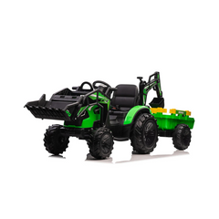 2025 Farm Tractor 12v10ah Kids Ride On Car with Tipper and Shovel/Digger -Kids On Wheelz