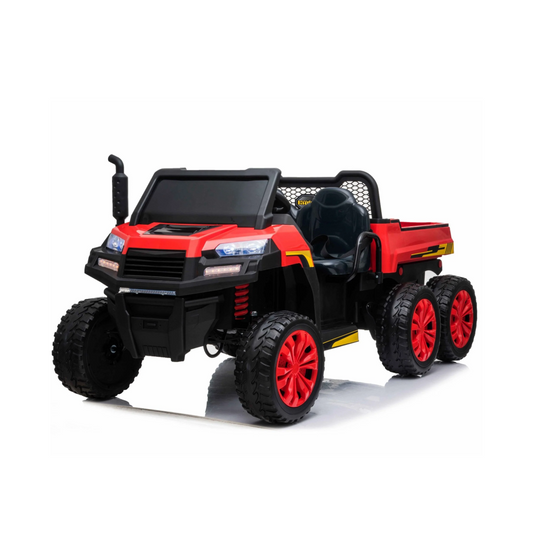 24V Farm Truck UTV 2 Seater 6 Wheels with Tipper Electric Kids' Ride-On Car with Parental Remote Controller Red-KOW